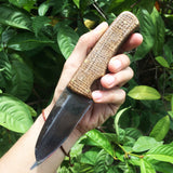 Camp Knife with Burlap Scales