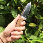 Camp Knife with Burlap Scales