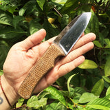 Camp Knife with Burlap Scales