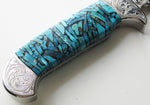 Genuine Turquoise Inlaid Handle Hunting Knife