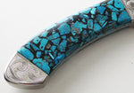 Hunting Knife with Genuine Turquoise Inlaywork