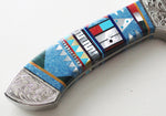 Multicolor Hand Inlaid Handle Knife